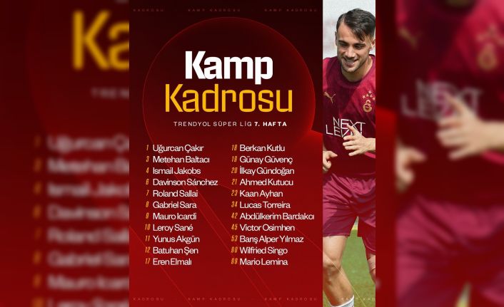 Galatasaray’ın, Alanyaspor maçı kamp kadrosu belli oldu
