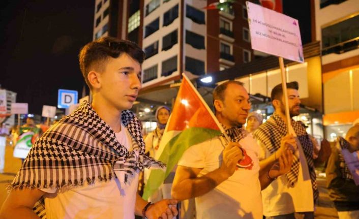 Kahramanmaraş’ta vatandaşlardan Filistin’e destek gösterisi