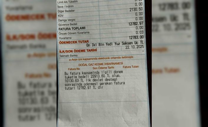 Kapaklı’da iki kişilik aileye 22 bin liralık doğal gaz şoku