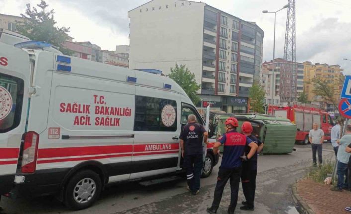Karadeniz Ereğli’de kontrolden çıkan araç devrildi