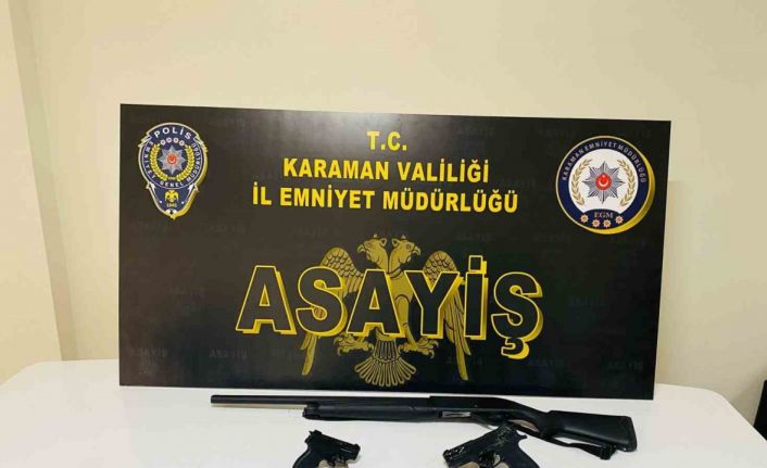 Karaman’da uyuşturucu ve ruhsatsız silahlar ele geçirildi