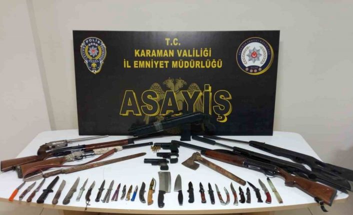 Karaman’da uyuşturucu ve ruhsatsız silahlar ele geçirildi: 8 kişi tutuklandı