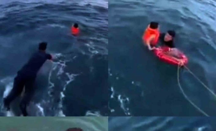 O  anlar kamerada: Denizde bin 200 metre sürüklenen çocuk kurtarıldı