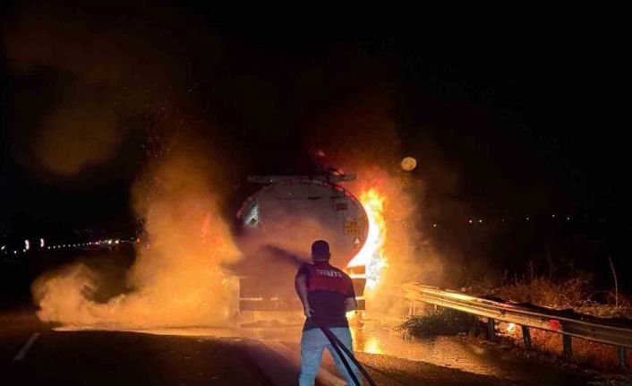 Osmaniye’de akaryakıt yüklü tanker alev aldı