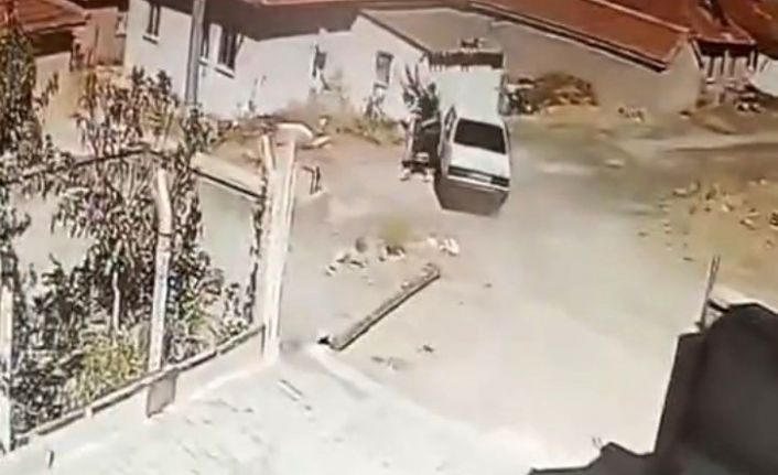 Seyir halindeki araçta yılan paniği kamerada: Sürücü araç durmadan indi