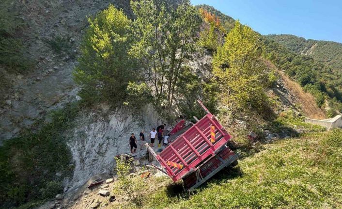 Sinop’ta freni boşalan kamyon şarampole uçtu: 1 ölü