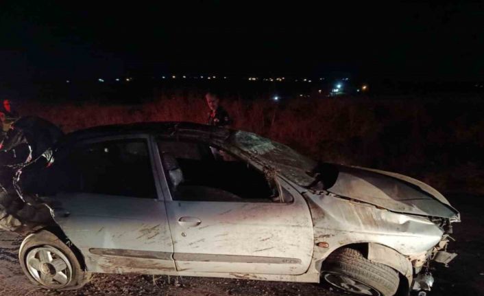 Siverek’te takla atan otomobilin sürücüsü yaralandı