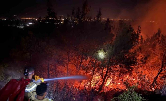 Söke’de alevler geceyi aydınlattı