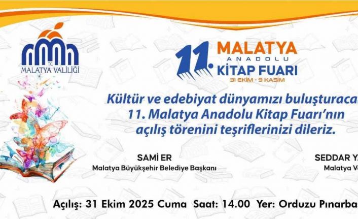 11. Malatya Anadolu Kitap ve Kültür Fuarı açılıyor