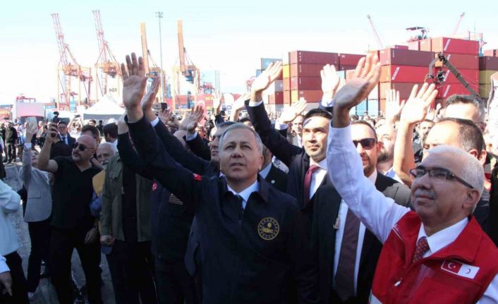 17. İyilik Gemisi, Bakan Yerlikaya’nın katıldığı törenle Gazze’ye uğurlandı