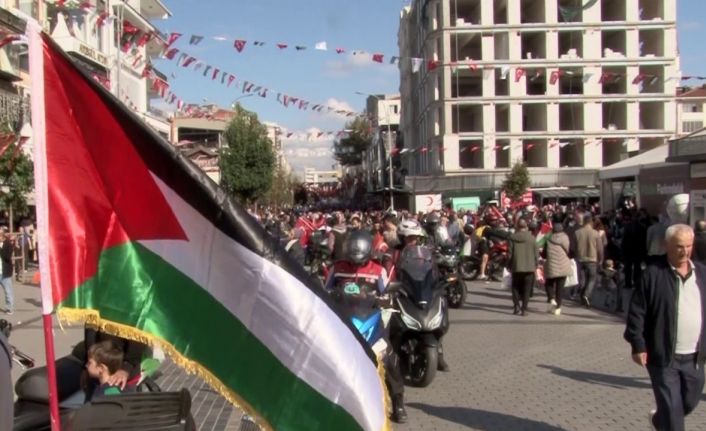 2 bin motorcu Gazze’deki zulme dikkat çekti