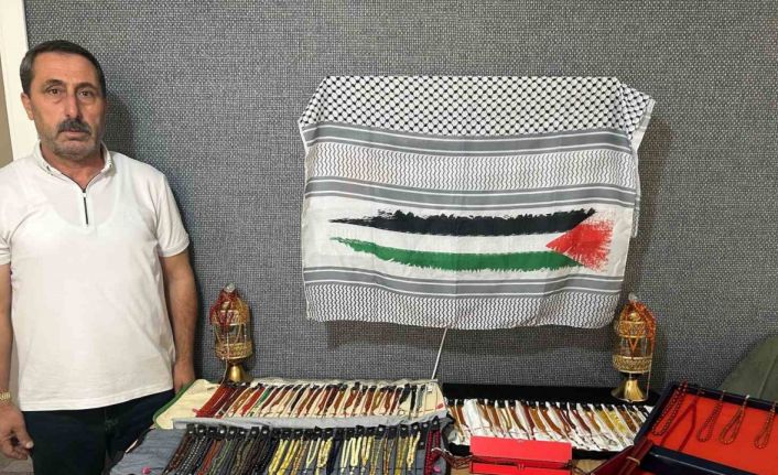 35 yıllık tespih koleksiyonunu Gazze için satışa çıkardı