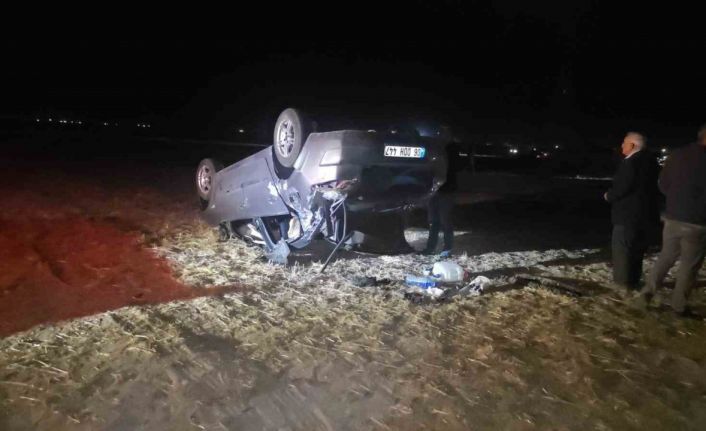 Aksaray’da otomobil takla attı: 2 yaralı