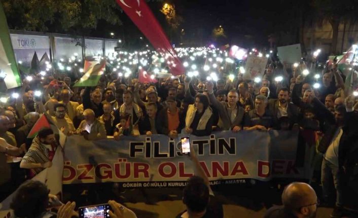 Amasya’da 5 binden fazla kişinin katılımıyla Filistin’e destek yürüyüşü düzenlendi