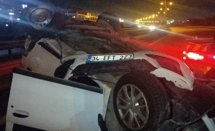 Arkadan çarptığı otomobil takla attı: 4 yaralı