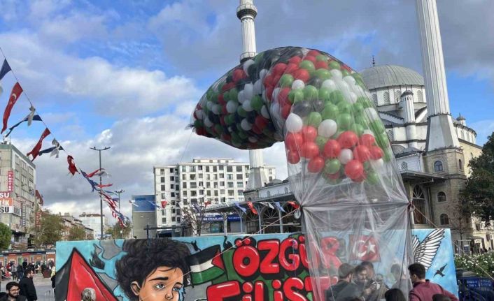 Bağcılar’da Gazze’deki kız çocukları için balonlar uçuruldu