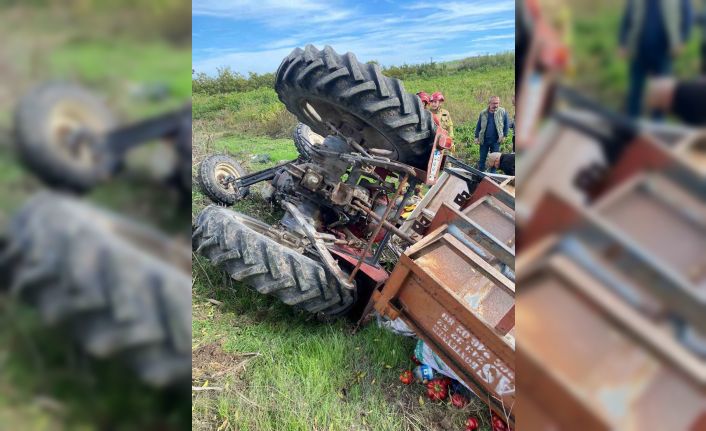 Balıkesir’de traktör devrildi: 1 yaralı