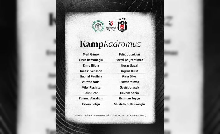 Beşiktaş’ın, Konyaspor maçı kamp kadrosu belli oldu