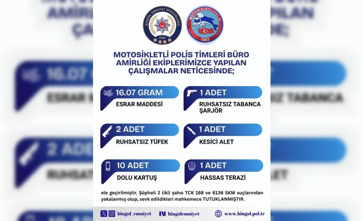 Bingöl’de 2 şüpheli tutuklandı