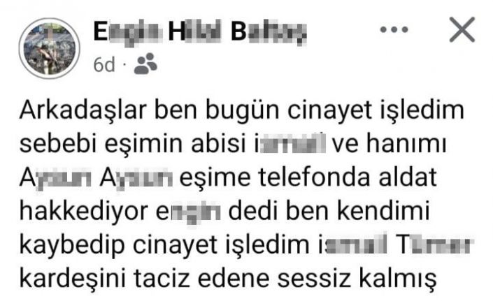 Bolu’da eşini öldüren zanlı, cinayeti sosyal medyadan itiraf etti