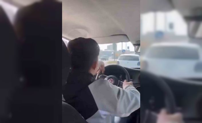 Bursa’da trafikte tehlikeli ’makas’: Direksiyon tutuşu pes dedirtti