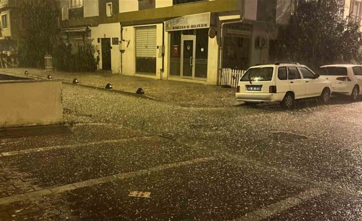 Çanakkale’de dolu yağışı etkili oldu