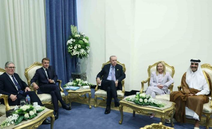 Cumhurbaşkanı Erdoğan’dan Fransa, İngiltere, İtalya ve Katar liderleriyle toplantı