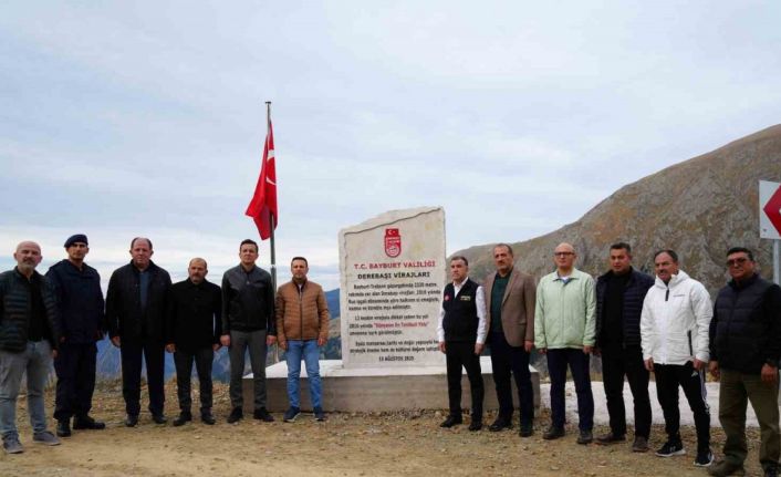 Derebaşı Virajları’na Bayburt’tan künye taşı dikildi