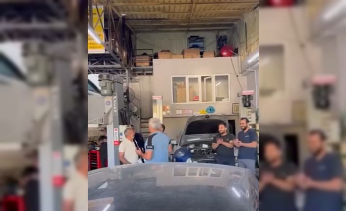 Elazığ Oto Sanayisi’nde renkli anlar: Davul zurnayla aracını teslim aldı