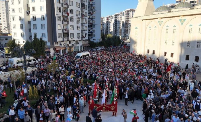 Gaziantep’te binlerce kişi Filistin’e destek yürüyüşüne katıldı