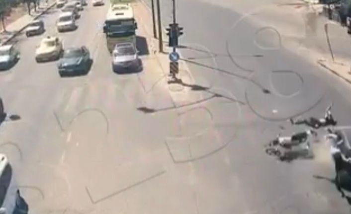 Gaziantep’te feci motosiklet kazaları kamerada