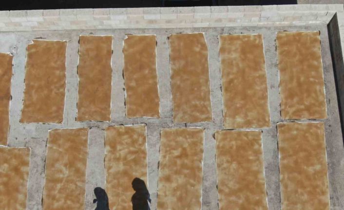 Gaziantep’te kadınların üzüm pekmezli pestil mesaisi başladı