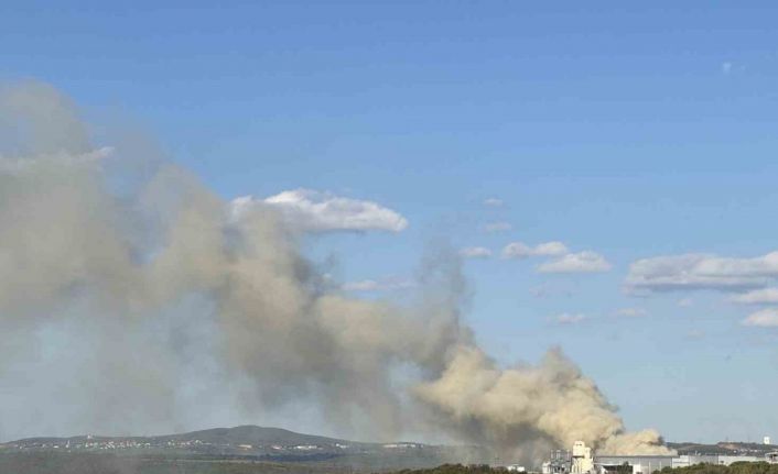Gebze’de fabrika bahçesinde korkutan yangın