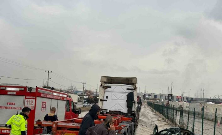 Gemlik Serbest Bölge yolunda kaza: 1 ağır yaralı