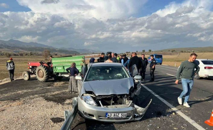 Hisarcık’ta traktörle otomobil çarpıştı: 1 yaralı