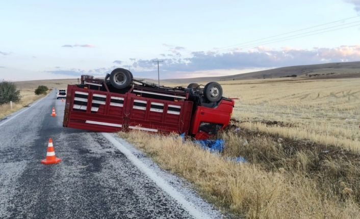 Kamyonetin devrildiği kazada 3 kişi yaralandı