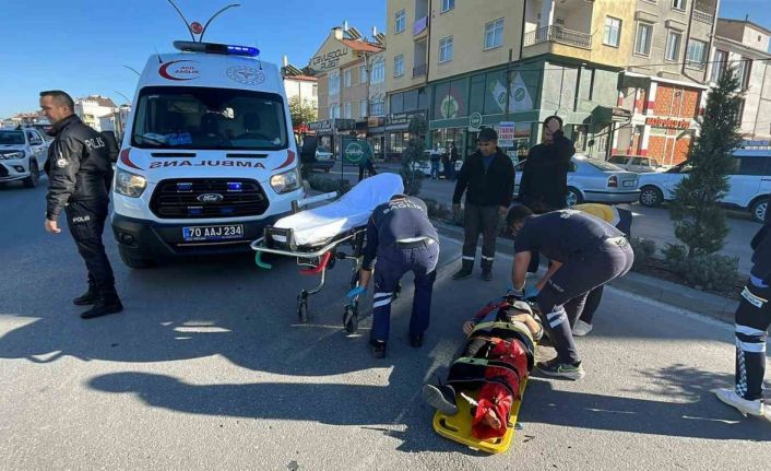 Karaman’da otomobilin çarptığı kadın yaralandı