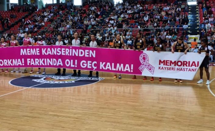 Kayseri Kadın Basketbol ’meme kanserine’ dikkat çekti