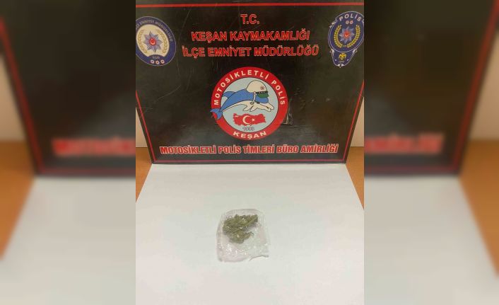 Keşan’da uyuşturucuyla yakalanan şahıs gözaltına alındı