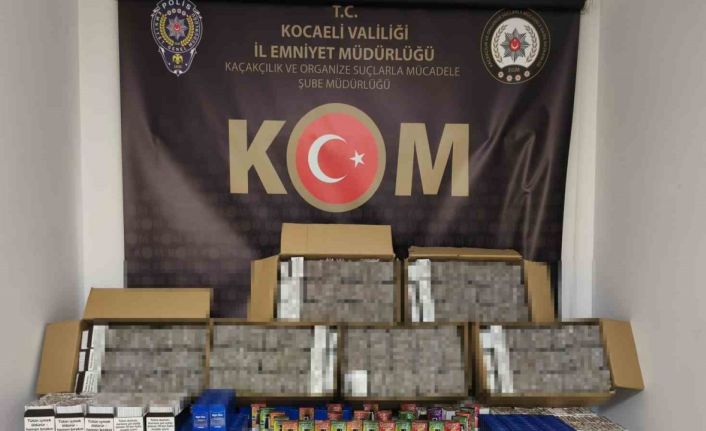 Kocaeli’de 68 bin adet doldurulmuş makaron ele geçirildi
