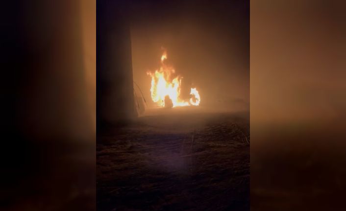 Konya’da traktör alev alev yandı