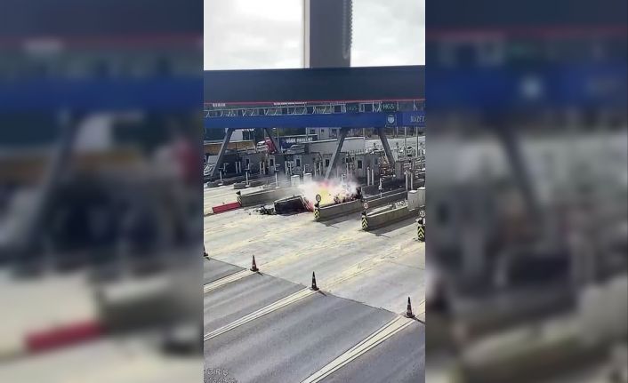 Kuzey Marmara Otoyol gişesinde feci kaza kamerada