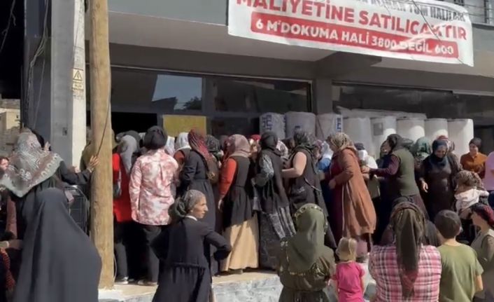 Mardin’de halı mağazasında indirim izdihama neden oldu