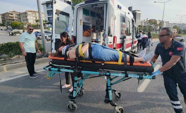 Motosikletin çarptığı kadın ağır yaralandı