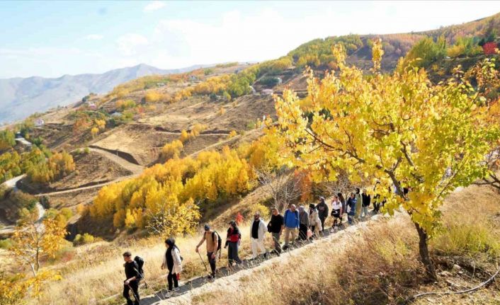 Muş’ta doğaseverler sonbaharın renkleri arasında yürüyüş yaptı