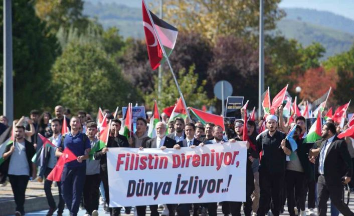 OMÜ’de Sumud Filosu’na destek yürüyüşü: "Artık yeter"