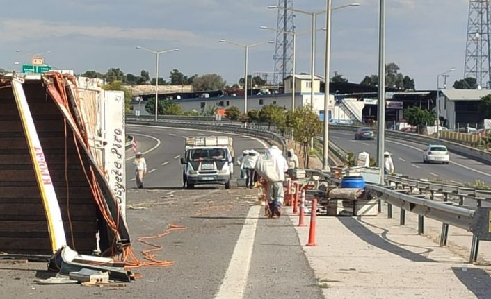 Otoyol çıkışında kamyon kaza yaptı, binlerce arı çevreye yayıldı: 3 yaralı
