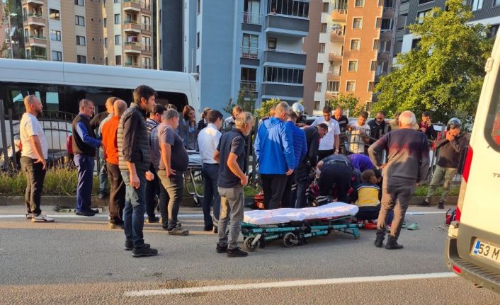 Rize’de kamyonetin çarptığı paramedik ağır yaralandı