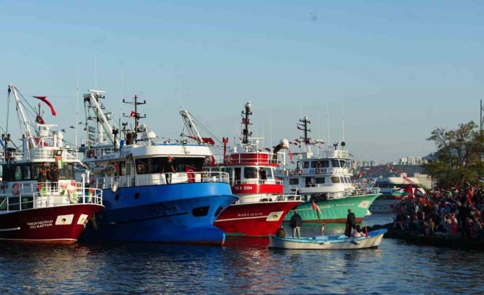 Samsun’dan Filistin’e destek: Tekne ve gemilerden kortej