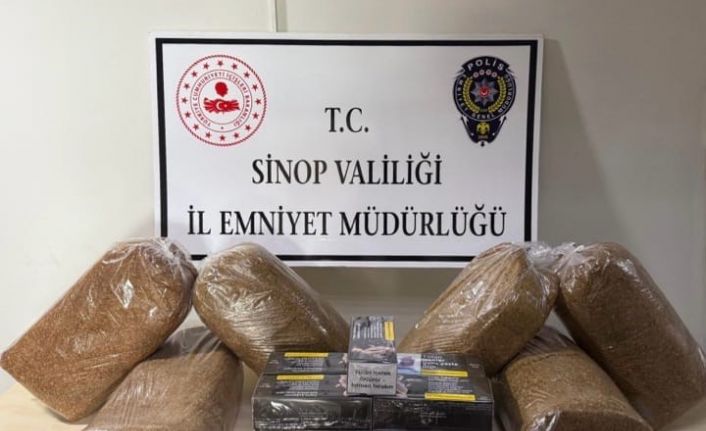 Sinop’ta 30 kilo tütün ve 3 bin makaron ele geçirildi
